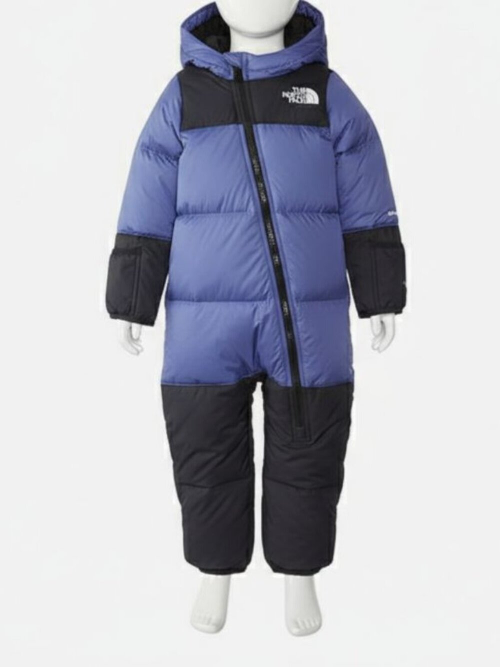 The North Face Baby Blue 1996 Retro Nuptse One-Piece Snowsuit Jacket Size 6-12M